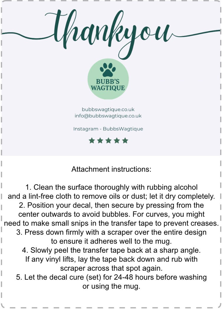 Cup Vinyl Decal (Label only)